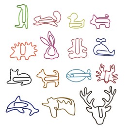 EMSea 60PCS Animal Themed Paper Clips Cartoon Bookmarks Colorful Metal Creative Paper Clips School Office Supplies Gifts for Women Children Pets Lovers