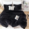 Smoofy Fluffy Full Size Comforter Set, Faux Fur Black Comforter