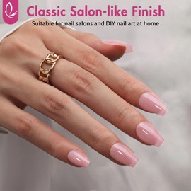 SXVME Pink Gel X Nail Tips Short Coffin Gel X Nails Pre-colored Gel X Tips Short Press on Nails Pre Applied Tip Primer Soft Gel Nail Tips Natural Acrylic Fake Nails Extensions for DIY Nail, 300Pcs