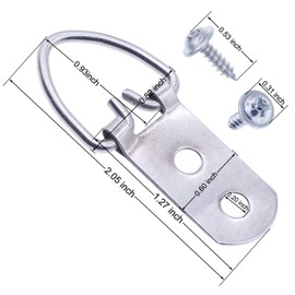 Heavy Duty D Ring Picture Hangers with Screws, Large Wide D-Ring Picture Hanging Hardware, 40 Pcs 2 Holes Picture Hooks for Paintings, Mirror, Clock, Decoration, Artwork Picture Frame