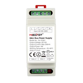 LIGHTEU®, Miboxer Milight 5 in 1 smart LED strip controller (DIN Rail), remote and APP control support Alexa or Google home voice control, DC12V/24V, LS2S