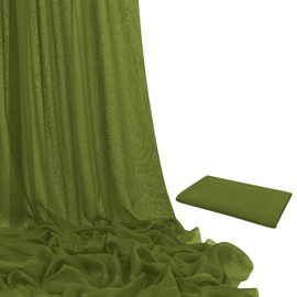 Tela de gasa verde oliva de 10 yardas, cortina de arco para decoración de boda, camino de mesa drapeado, gasa bohemia para camino de mesa, silla, servilletas, decoración de Navidad