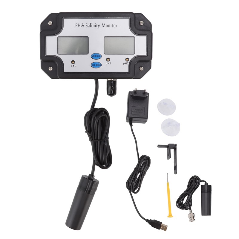 Digital Water Quality Meter PH Salt Content 2-in-1 Continuous Monitoring