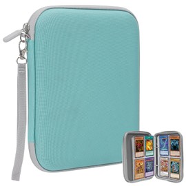 Trading Cards Album 8 Pocket,120 Pockets Premium Zipper Card Case Holder Binder Compatible with Sport Card Yoto Card,for 2.3 * 3.4 inch Audiobook Cards Boys Girls Collectors (Green)