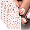 6 Sheets Fall Nail Stickers for Nail Art Cute Pumpkin