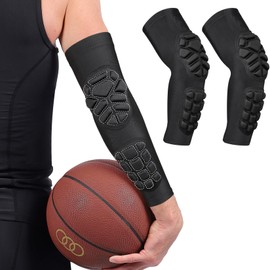 DGQY Compression Padded Elbow Sleeve for Sports 2 Pack Arm Forearm Crashproof Protection Anti-Collision Pads for Football Basketball Volleyball Soccer for Kids Men Women Elderly