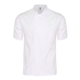 Tibard Short Sleeve Coolmax Chef Jacket (White, Extra Small (Chest 30-32"))