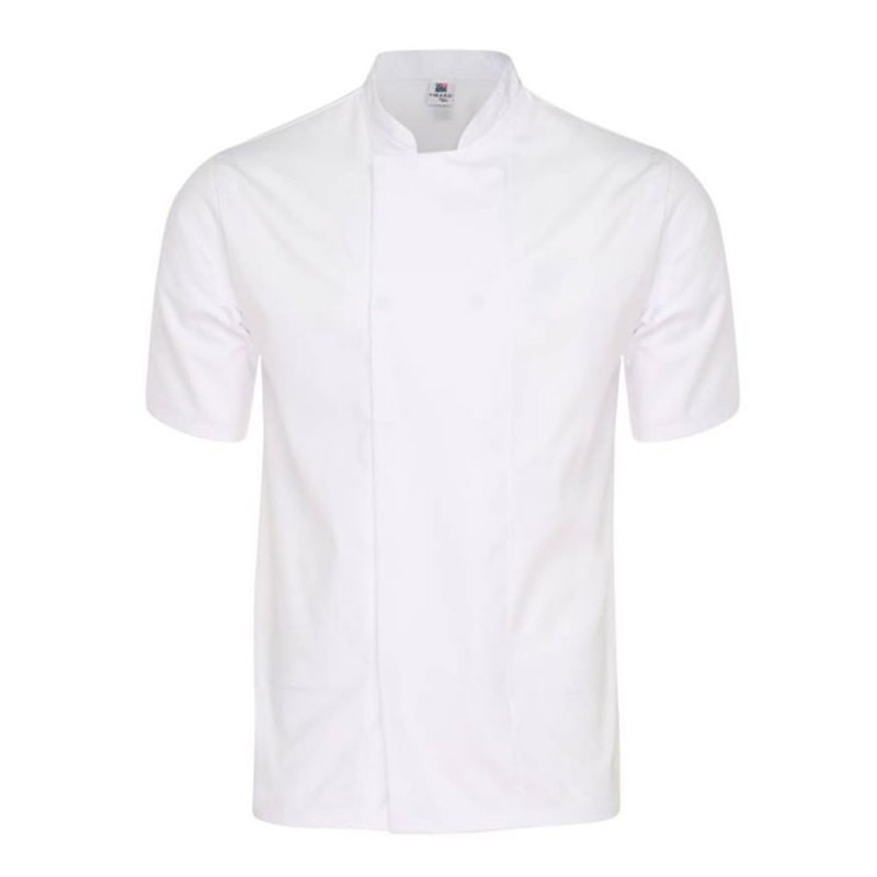 Tibard Short Sleeve Coolmax Chef Jacket (White, Extra Small (Chest