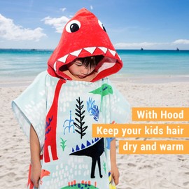 Kids Beach Pool Bath Hooded Poncho Towel,BANGSAUR 100% Cotton Surf Changing Towels Wrap, Baby Toddler Girl Boys 3-12 Years (Fly Wheel,9-12Years/Height:49"-59";125-150cm)