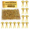 Apalie 600PCS Gold Brads,0.3 x 0.65 Inch Paper Fasteners,Metal Round