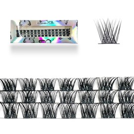 CB 2-Trays Of Clusters Lash Ribbons D-Curl Eyelash Clusters Thin Band Wispy Lashes Extremely Comfortable Lash, Natural Look Reusable DIY Extensions, 12-14-16mm, Style G