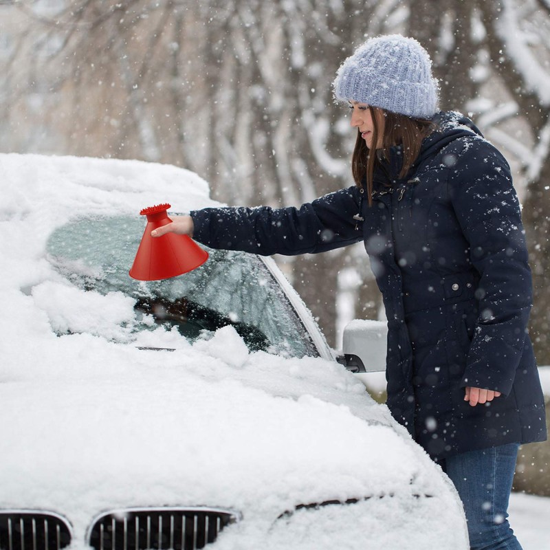 Magical Car Ice Scraper with Funnel,2 Pack Cone Windshield Ice