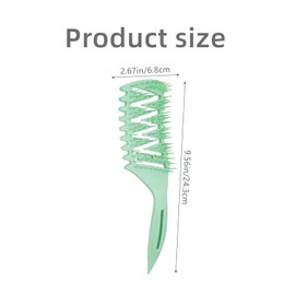 Curling brush, ventilated comb for curly, thick and straight hair, wet and dry brush for untying, styling, and shaping (Green)