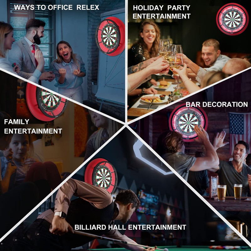 FASTOSS Dartboard LED Lighting System for Bristle Dartboard 360 Degrees