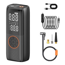 Phmnkl Cordless Tire Inflator Portable Air Compressor - 150PSI 2X Faster Inflation with Digital Pressure Gauge, Auto Shut-Off & LED Light - Dual Power Air Pump for Car, Motorcycle, Bike, Balls