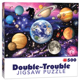 Cheatwell Games 658 28569 EA Double-Trouble Puzzles Planets, red