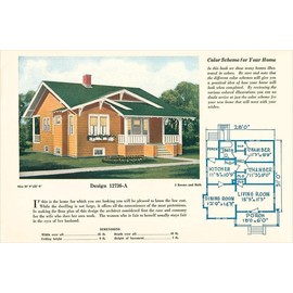 Single-Family Home, Rendering and Floor Plans - Vintage Image