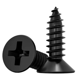 Black Screws,100 PCS #6X1/2 Stainless Steel Phillips Black Coated Flat Head Wood Screws 18-8 (304) Stainless Steel Corrosion Resistant Used in Household Appliances,Woodworking by B1jounie YA