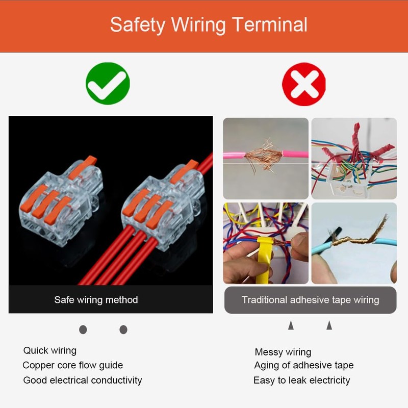 WLERIR 10PCS Mini Quick Wire Connectors, DIY Spliced Into 2/3/4/5
