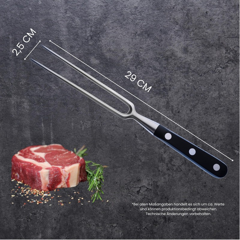 Gehring Solingen Classic Forged Meat Fork, Stainless Steel Carving Fork,