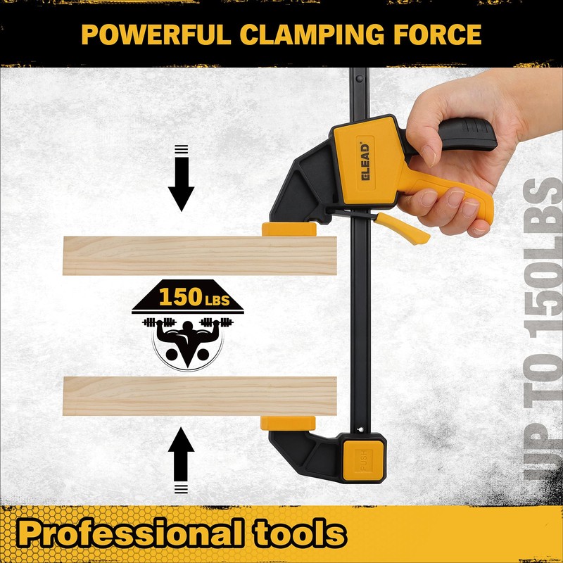 8-Piece Clamps for Woodworking - 4 Pcs 6 inch Bar