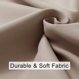 JIUZHEN Blackout Curtains for Bedroom - Thermal Insulated Room Darkening Noise Reducing, 38 x 54 Inch Length Curtains for Living Room, Set of 2 Panels with Tiebacks, Camel