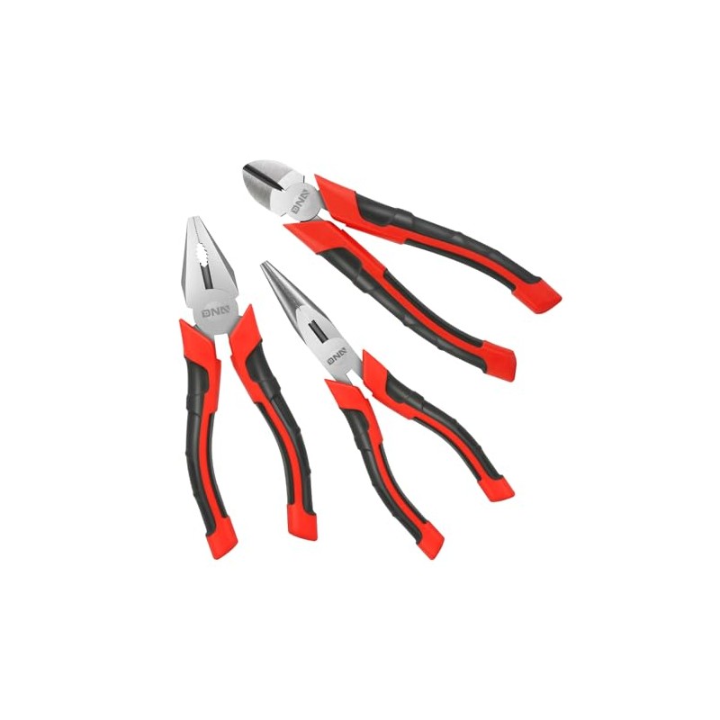 DNA Motoring Juego de Alicates 3 Piezas Linesman 6.5 Pulgadas