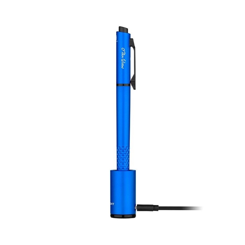Olight Open Glow Blue Rechargeable Penlight, 120Lu LED, Green Laser,