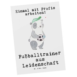 Mr. & Mrs. Panda Postcard Football Trainer Passion Gift Farewell Football Game Invitation Birthday Postcard Retirement