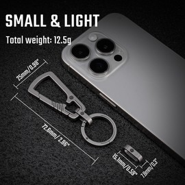 KeyUnity Titanium Carabiner Keychain Clip, Titanium Keyring, Edc Quick Release Key Holder Organizer, Carabiner Clip For Keys,Keyrings For Men, Belt Key Holder, for Outdoor Activities & Home Use