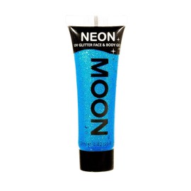 Moon Glow - Neon UV Glitter Body Paint Black Light Gel - 12 ml Blue - Glitter Make-Up