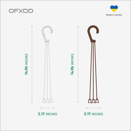 OFXDD Plant Hanger - Plastic Hanging Planters for Indoor & Outdoor Plants - Flower Plant Holder with Hooks, White (6 Pcs) and Brown (6 Pcs)