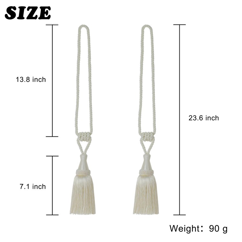 BEL AVENIR Curtain Tiebacks Handmade Holdbacks for Curtains Drape Decorative