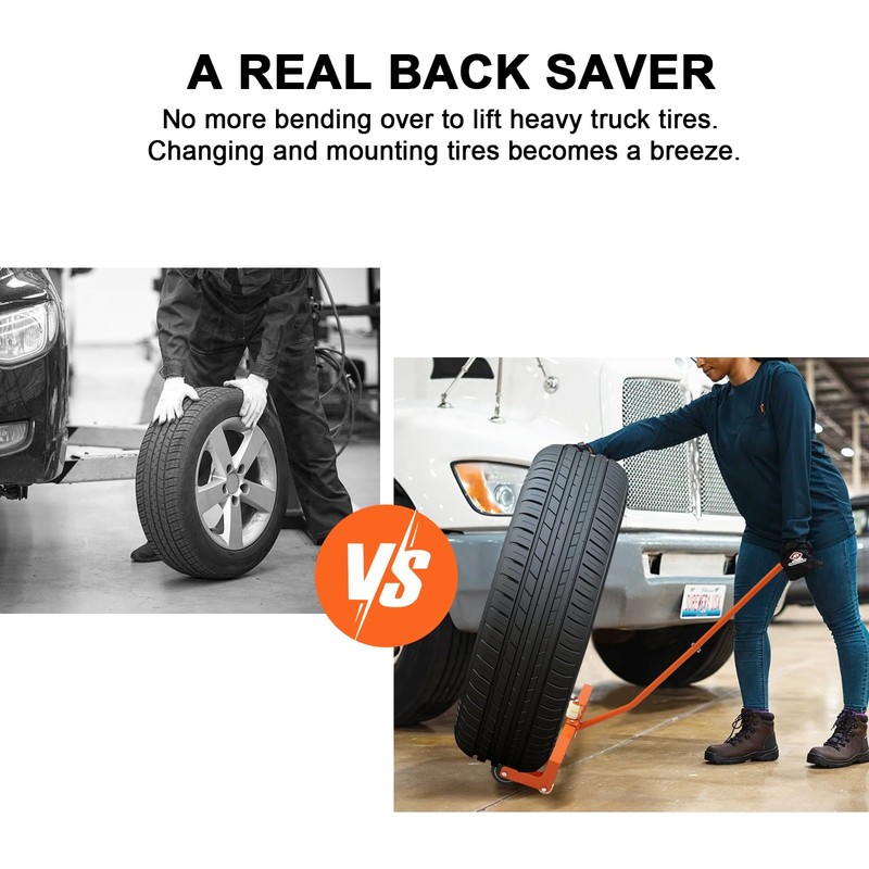 Tire Dolly Heavy Duty, Tire Wheel Dolly with 360° Rotatable