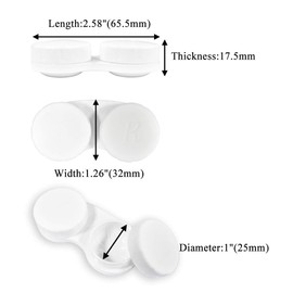 HAHIYO Contact Lens Case Box Holder Diameter 25mm Durable Leakproof Light Convenient Left/Right Eyes Contact Lens Container Soak Storage Kit for Storing Small Items Travel White 5 Pack