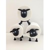 Set of 3 Universal fitting Black Sheep toilet roll holders,