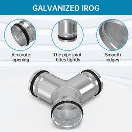 4" Duct Splitter for Exhaust Fan Dryer Vent Hose 3 Way Duct Hose Connector, Y Shaped Duct Connector Split Ventilation Intake Outlet (4" Y Shape with Rubber Gasket)