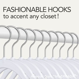 MOERKADA Hangers 50 Pack,Ultra-Thin Plastic Clothes Hangers (17.7 Inch) - Space-Saving Slim Hangers with Non-Slip Grooves for Wardrobe, Closet & Dorm Organization(White)