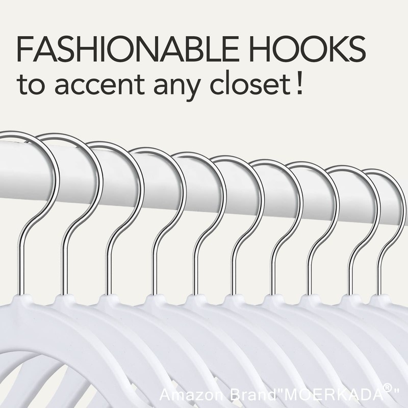 MOERKADA Hangers 50 Pack,Ultra-Thin Plastic Clothes Hangers (17.7 Inch) -