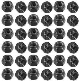 XPEX Pack of 50 Hex Nuts M6, Nut M6 Black, Self-Locking Nuts, M6 Stop Nut Locking Nuts, Lock Nuts Set Screw Nut M6 Metric Thread, b