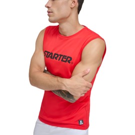 Starter Men's Standard Quick Dry Sleeveless Lightweight UPF Active Top, Red, Medium