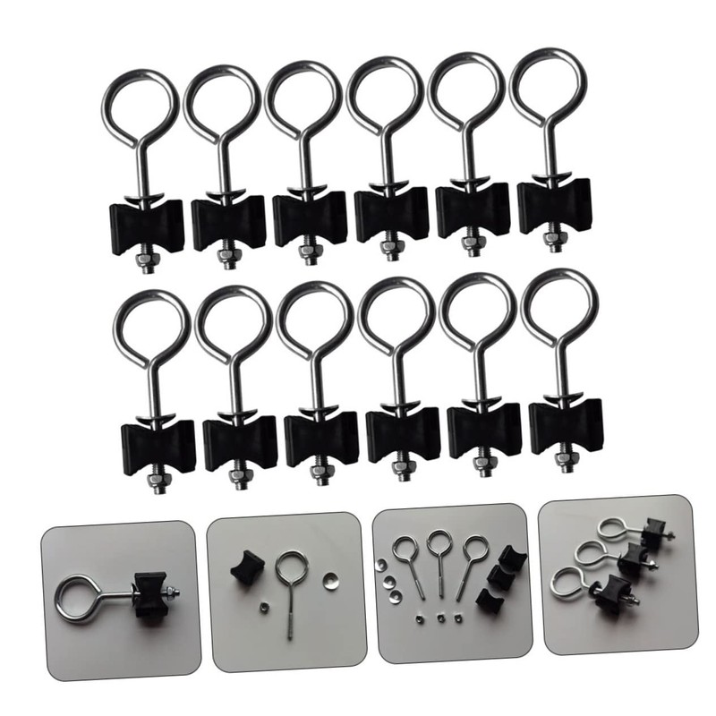 Mikinona 12 Sets Trampoline Fixing Screws Galvanized Steel Replacement Parts