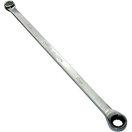 AERZETIX - C45620 - Bi-hexagon double eye/ring with flat wrench 13mm - up to 13mm extra long metric 12 sides - length 35cm - straight/polished handle - made of CR-V steel