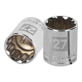 Truper D-1227-EM, Dado de 12 puntas mm, 27 mm, cuadro 1/2"
