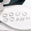 S925 Sterling Silver Stud Earrings, Silver Hoops Earrings for Women