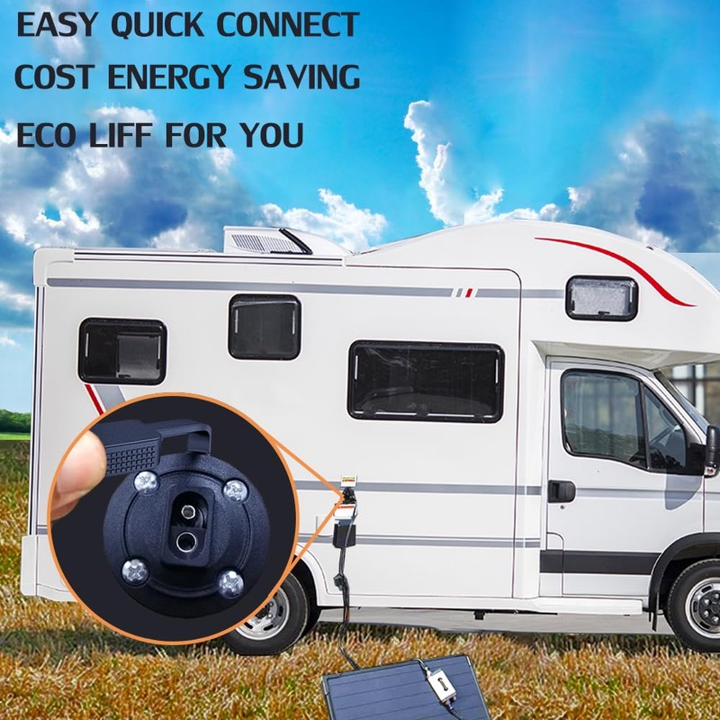 DONJON Solar Weatherproof SAE Socket Sidewall Port, 10AWG SAE Power