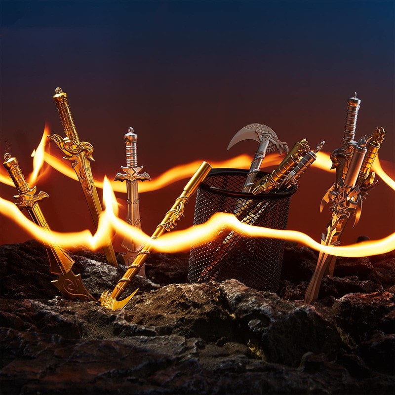Zonon 12 Pack Ancient Sword Pens Set Fun Novelty Dragon