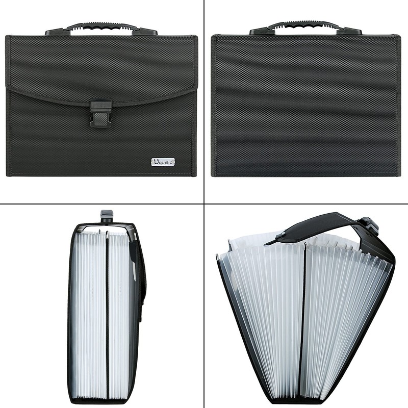 Uquelic Expanding File Folder 26 Pockets - Upgraded Durable Buckle
