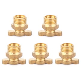 Drain Valve, 1/4 Inch Brass Butterfly Valve, Drain Valve, Water Drain Parts, Pack of 5