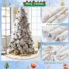 Dremisland Faux Fur Christmas Tree Skirt 122cm Large White&Gold Plush